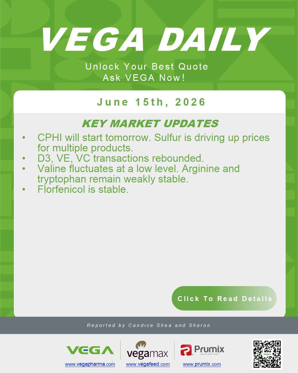 VEGA Daily 20260615 CPHI VD3 VE VC Valine Florfenicol Doxycycline Update.jpg